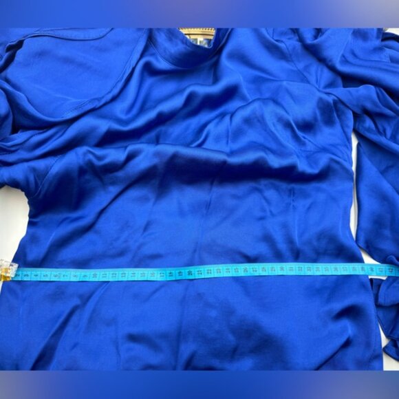 🆕 FARM Rio 🧿 NWOT Bright Blue Backless Ruffle Sleeve Mini Dress, Sz XS - Picture 16 of 16